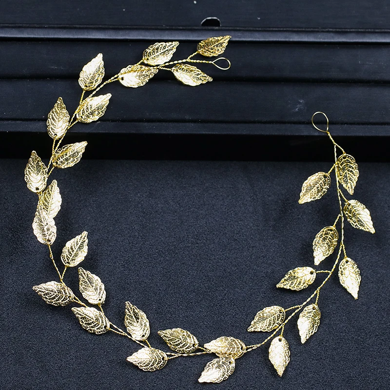 

Golden Leaf Headbands For Girl Wedding Bride Headbands Headpiece For Women Hair Decoration Silver Color Hairbands