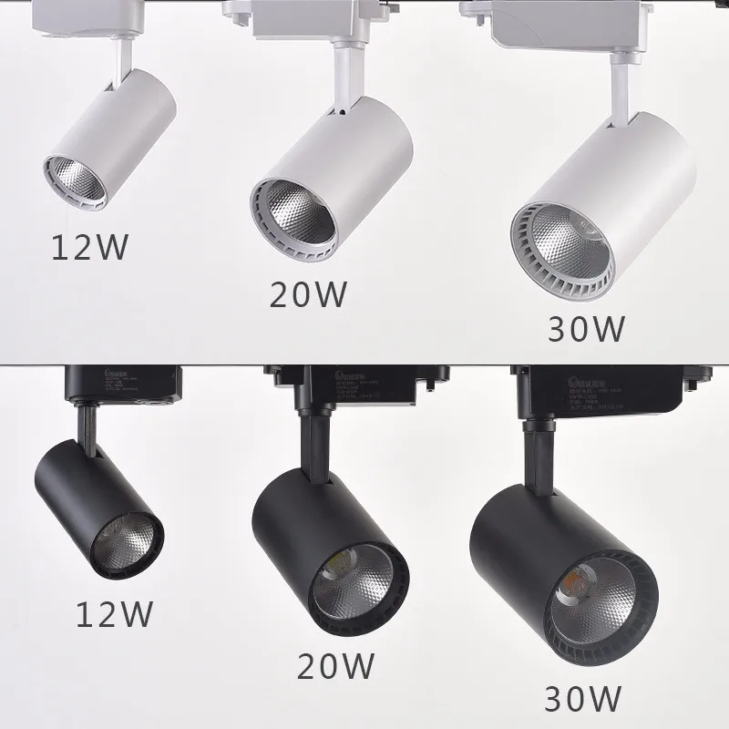 Новый LED COB рельсовый свет AC85 265 V прожектор Регулируемый трек освещение лампа для