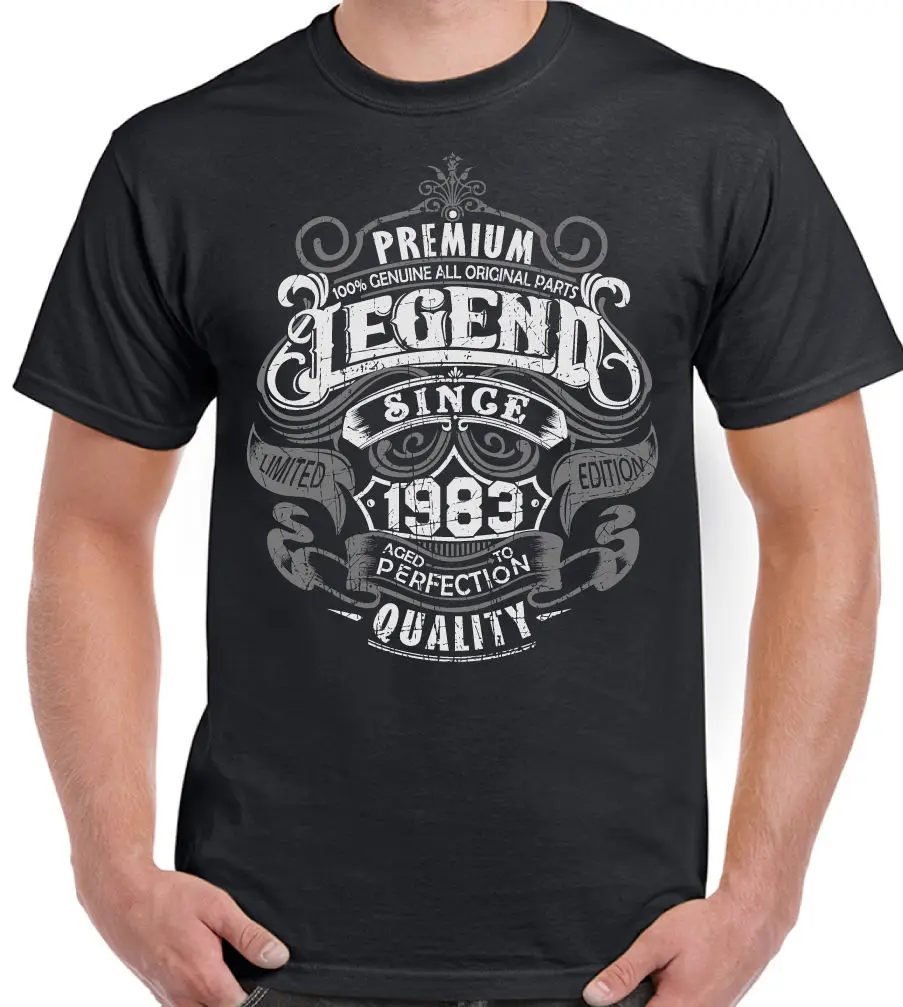 

2019 Summer New Brand Men Men Casual Fitness Premium Legend Since 1983 35th Birthday Mens Funny T-Shirt 35 Year Old Top T-Shirt