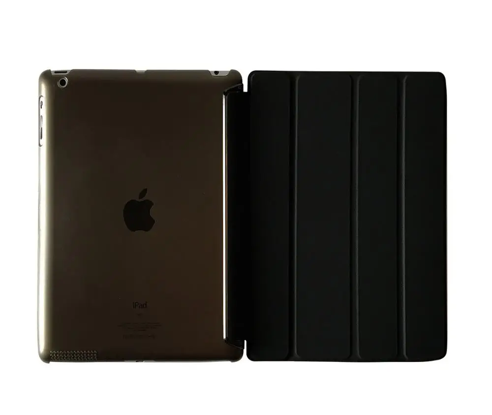 Ультра тонкий твердый PU чехол для iPad 2/3/4 чехол умная скобка Подставка для планшета чехол для iPad 2 iPad 3 iPad 4 чехол смарт-подставка - Цвет: black