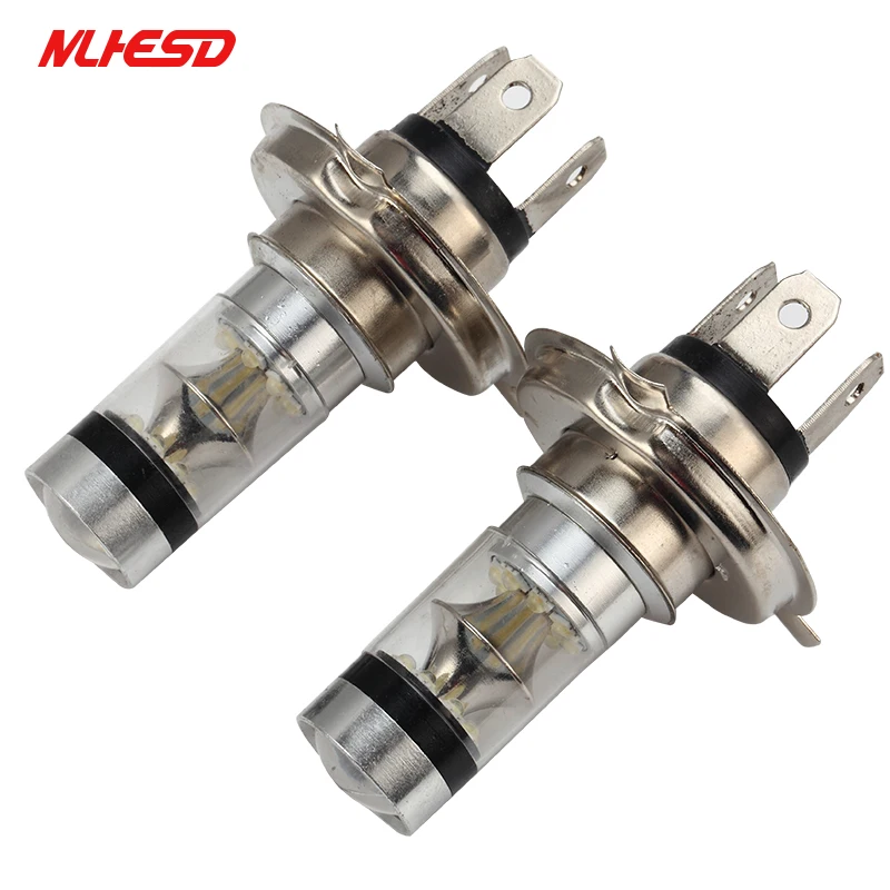 

10 шт. H4 100W 12-24V 20 SMD СВЕТОДИОДНЫЙ 6000 К Авто Обратный XBD светодиодный DRL Противотуманные фары/вождения DRL светильник лампа низкого Мощность потр...