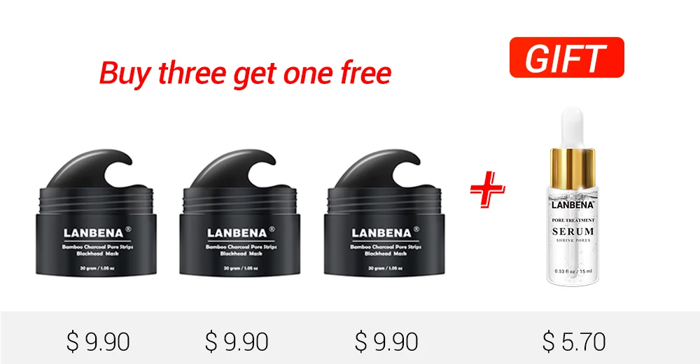 Купить 3 получить 1 подарок LANBENA для устранения черных точек наклейка на нос черная маска 3 шт+ пор лечение сущность нос Acne Лечение Уход за кожей