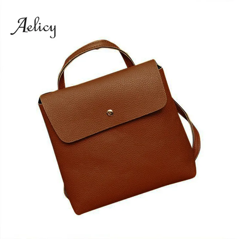 Женский кожаный портфель Aelicy школьный рюкзак на плечо дорожная сумка из
