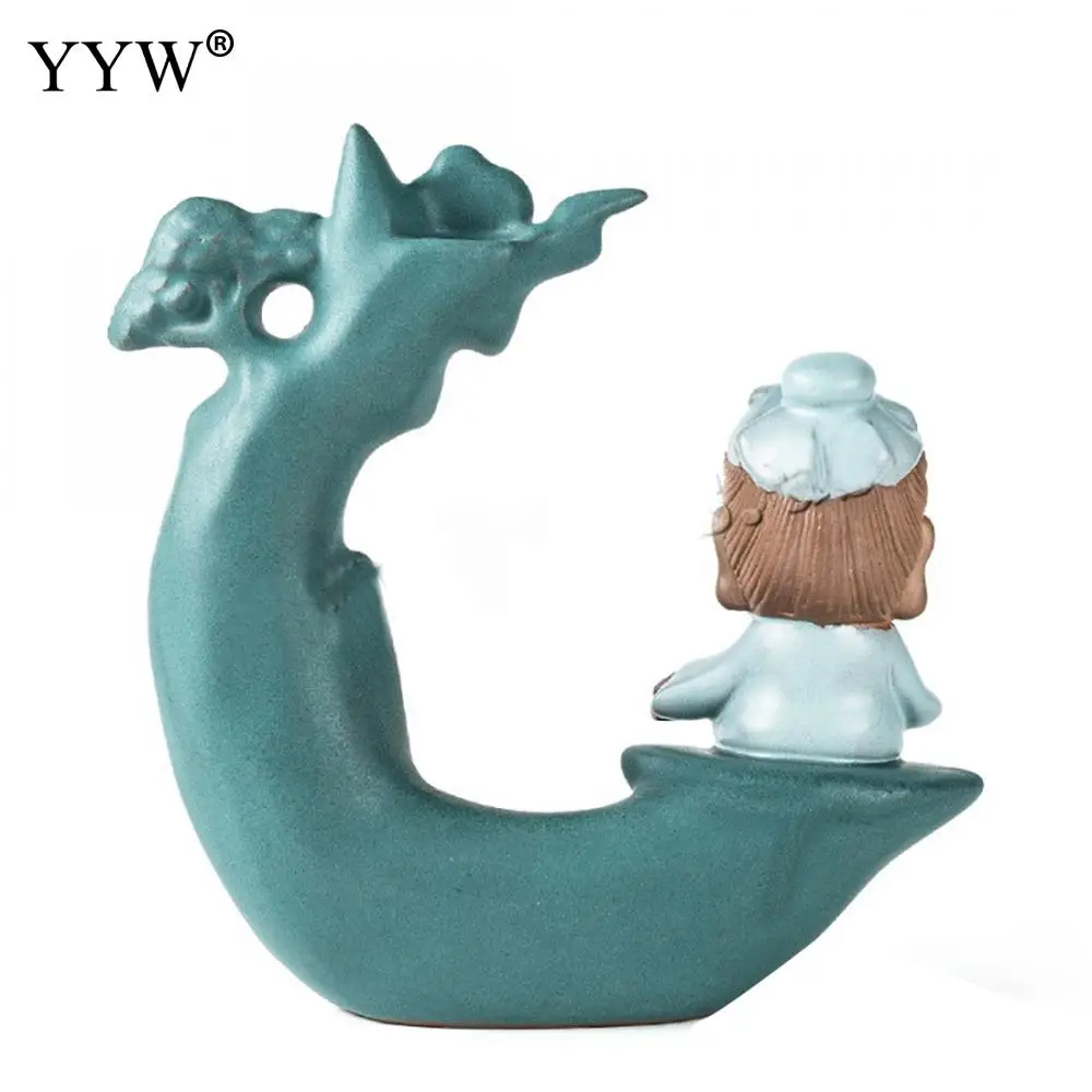 

Ceramic Incense Burner Holder Waterfall Backflow Incense Cones Holder Small Doll Home Decor Aroma Censer +10pcs Incense Cones