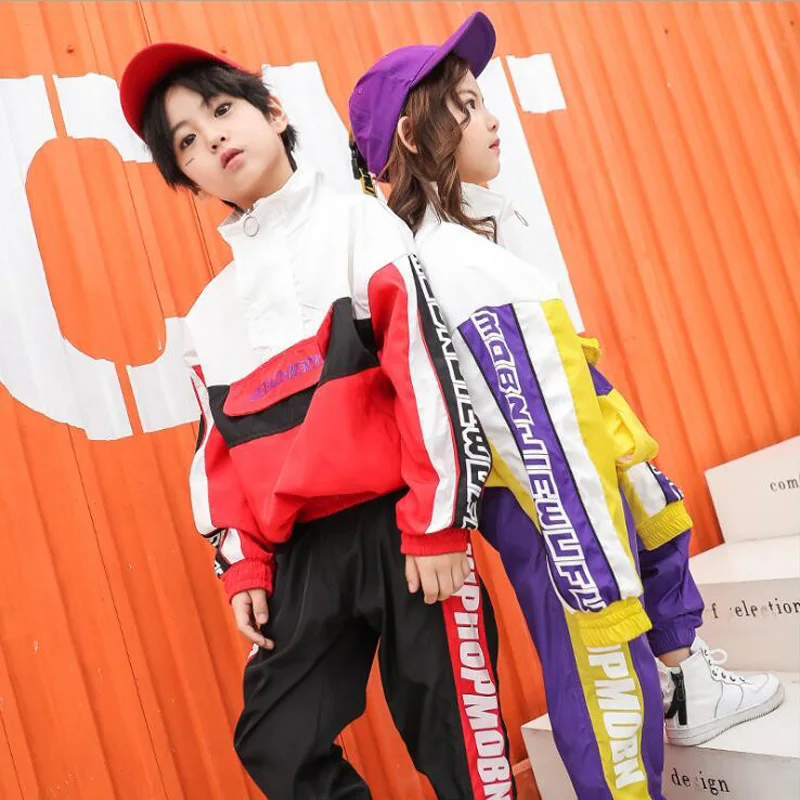 Детская одежда в стиле хип хоп для джазовых танцев костюмы Повседневная футболка