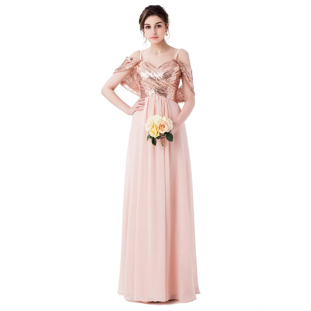 Elegant A Line Sweetheart Sleeveless Sequined Convertible Long Bridesmaid Dress vestido de festa Abendkleid Party Birthday | Свадьбы и