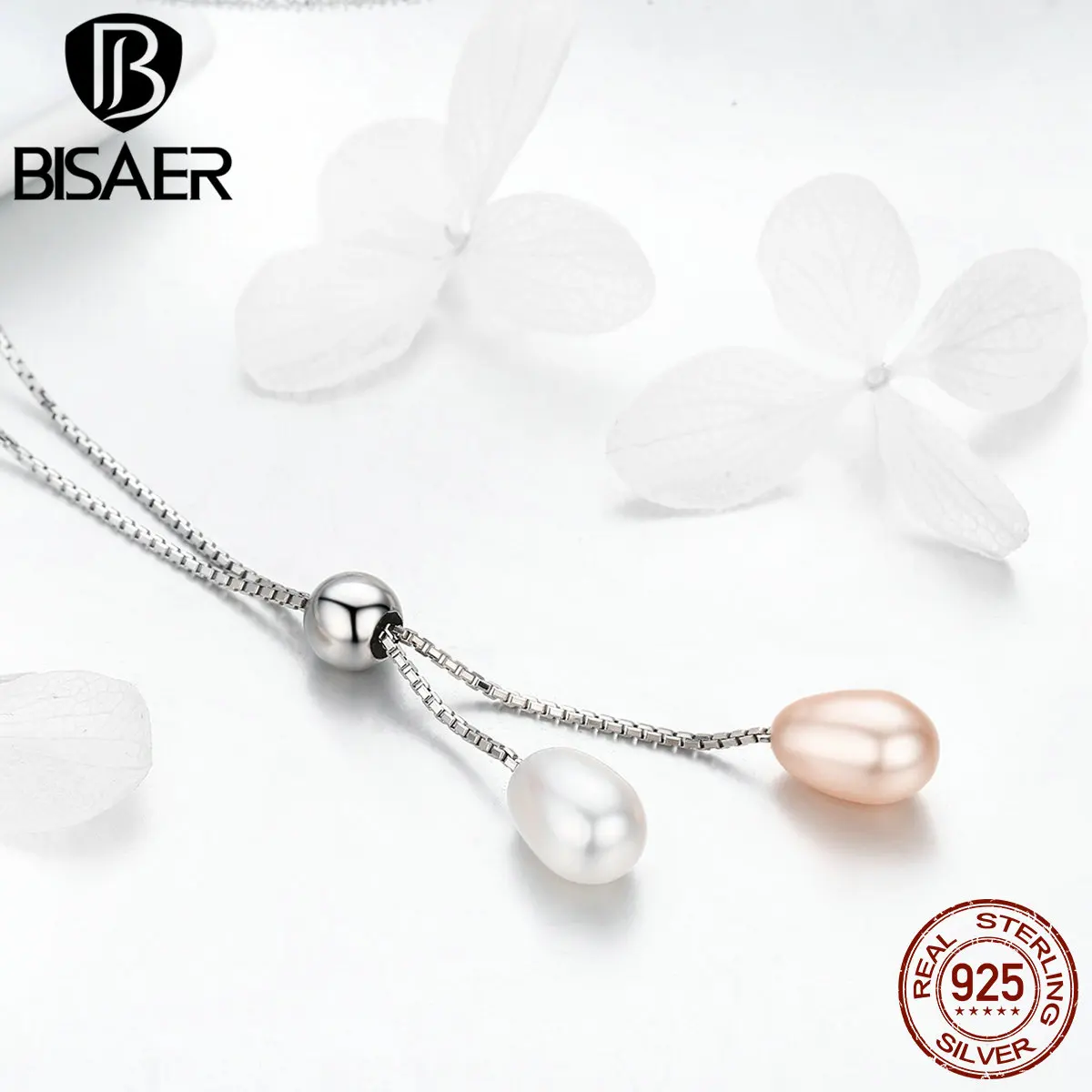 Новое поступление 925 пробы Серебряное Сексуальное длинное ожерелье белое ожерелье с подвеской из искусственного жемчуга для женщин ювелирные изделия из стерлингового серебра