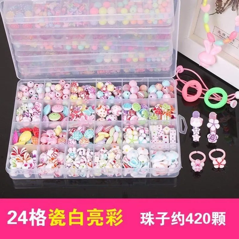 420Pcs white bead Diy бусины игрушки для детей ручной работы ожерелья, браслеты, ювелирные изделия Бисер для изготовления комплект для девочек развивающие игрушки hacer pulseras nina - Цвет: 420Pcs white bead
