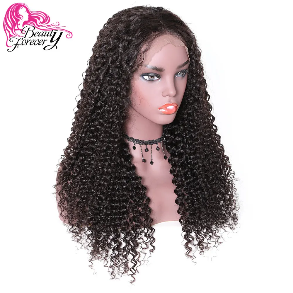 BeautyForever малазийские кудрявые полные парики шнурка 100% Remy человеческих волос 14 24