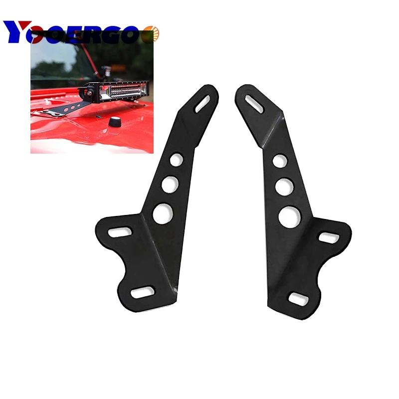 Для Jeep Wrangler 2"-22" светодиодный свет бар капот монтажные кронштейны для Jeep JK 2007- 2 двери/4 двери