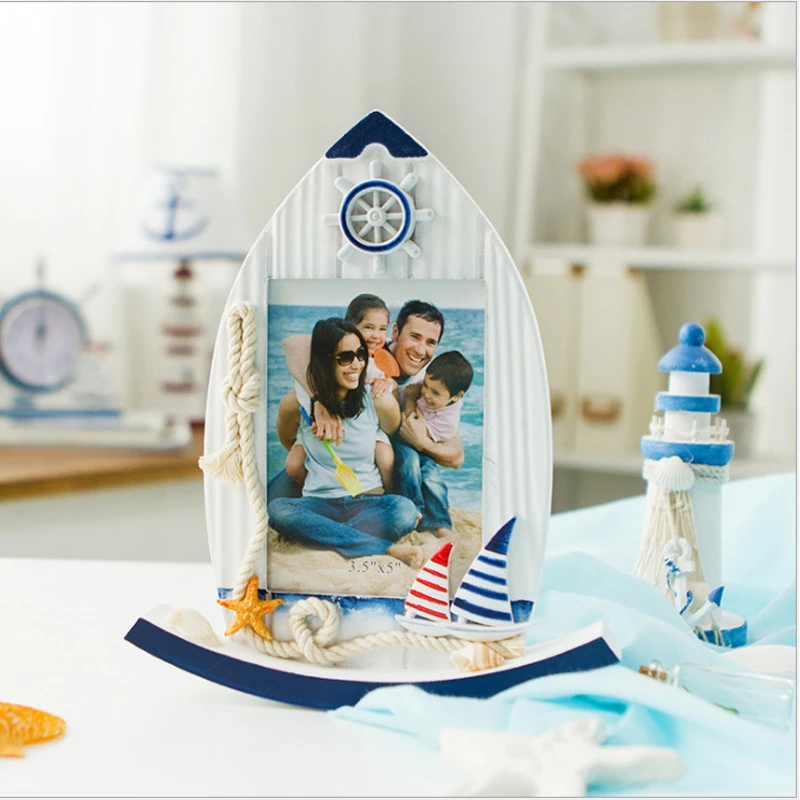 Vintage Wooden Family Photo Frame Crafts Figurine Rudder Picture Art Home miniature Decoration craft ZM | Дом и сад