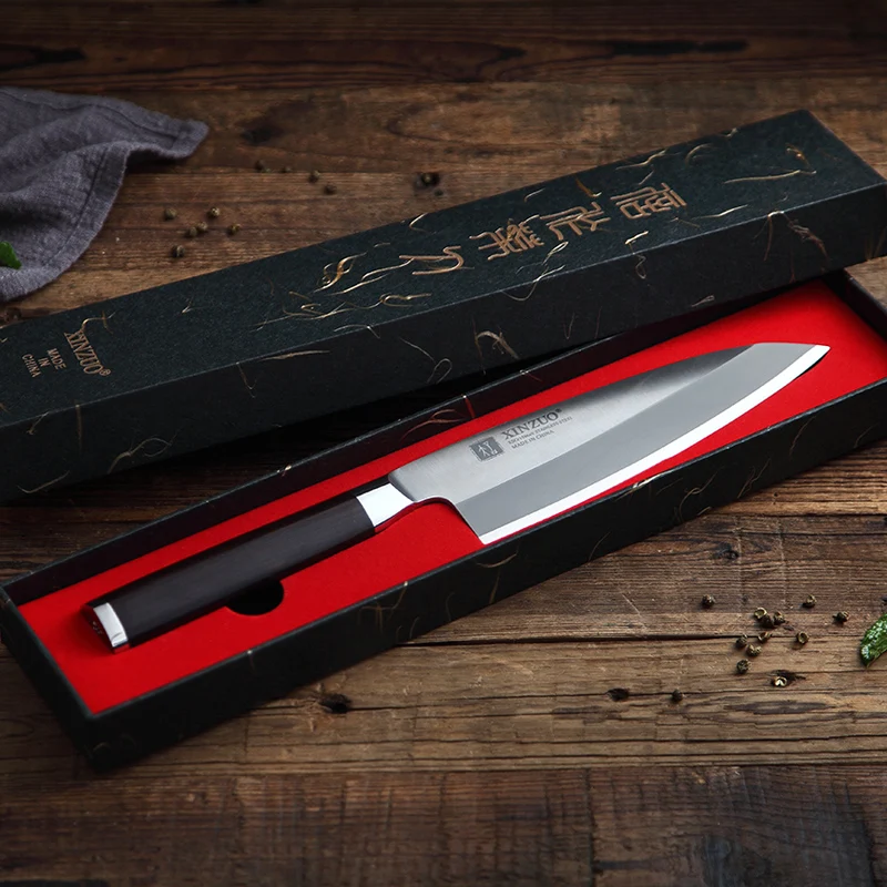 XINZUO 180 мм Gyuto нож X5Cr15MoV из нержавеющей стали, японский Deba Филейный нож, рыбная голова, кухонные поварские ножи, ручка из черного дерева