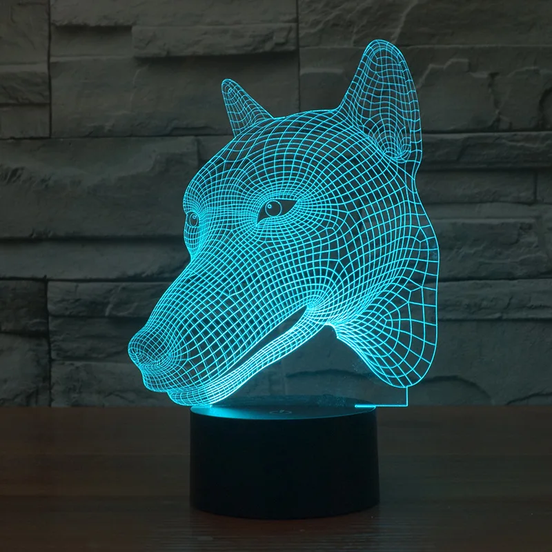 Светодиодная декоративная 3D лампа креативный настольный светильник с головой