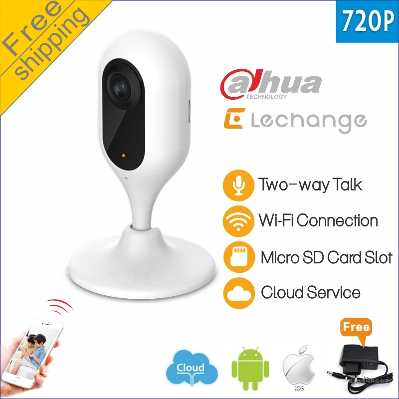 Бесплатная доставка Dahua Wifi IP камера Lechange HD 720P 1MP P2P беспроводная Облачное