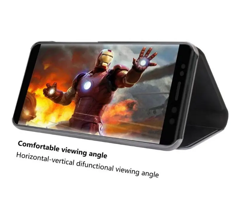 Для Samsung Galaxy A8 A7 A5 2018 a8plus c10 роскошные новые Clear View Smart зеркальное кожаный чехол
