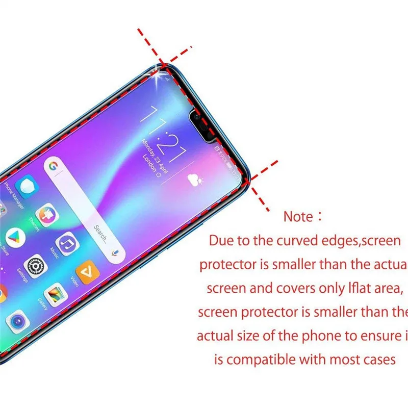 VBNM For Huawei Honor 10 Tempered Glass 9H Premium Screen Protector Anti-Explosion Film 5.84&quot | Мобильные телефоны и
