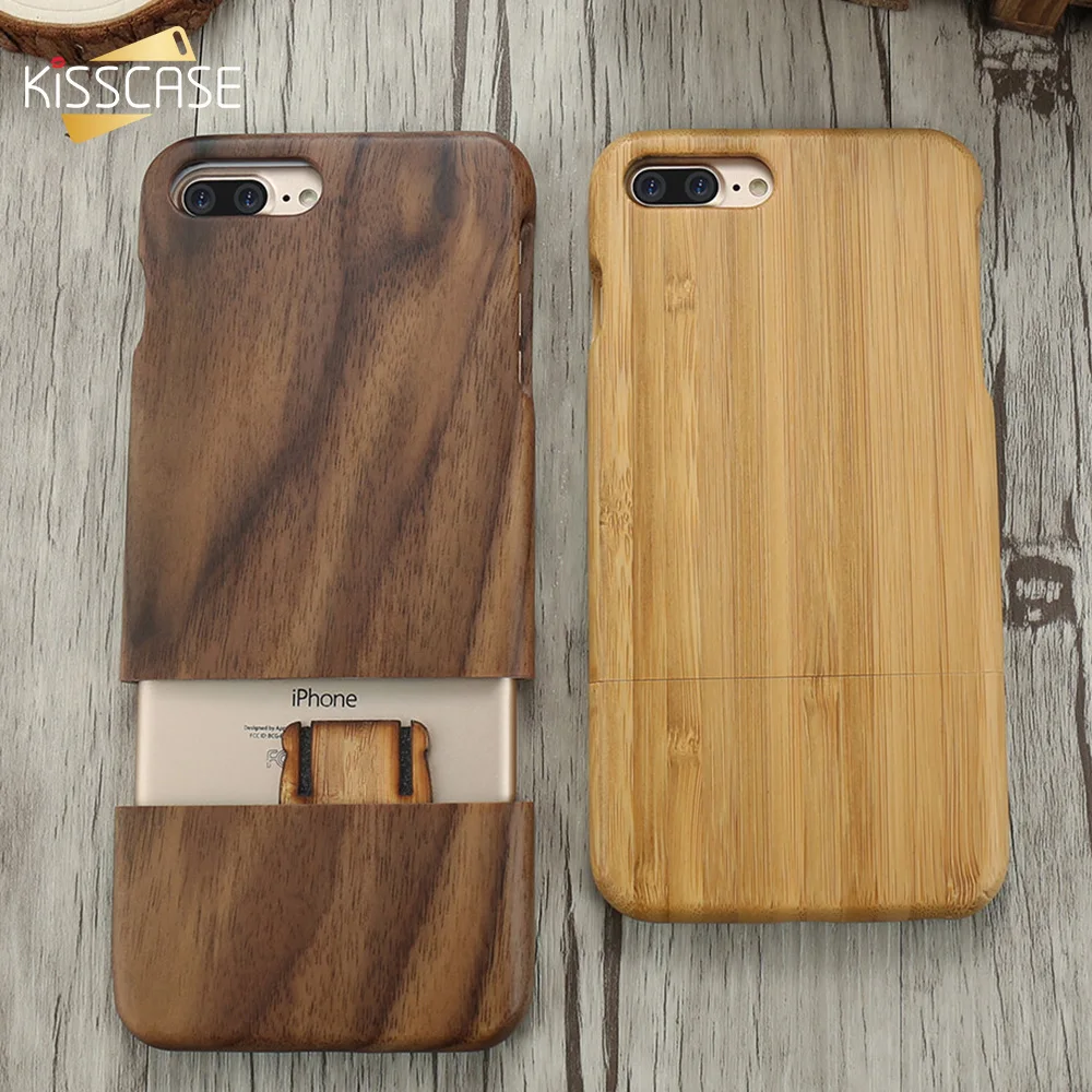 Чехол KISSCASE 2 в 1 для iPhone 7 8 Plus жесткий защитный чехол из натурального дерева