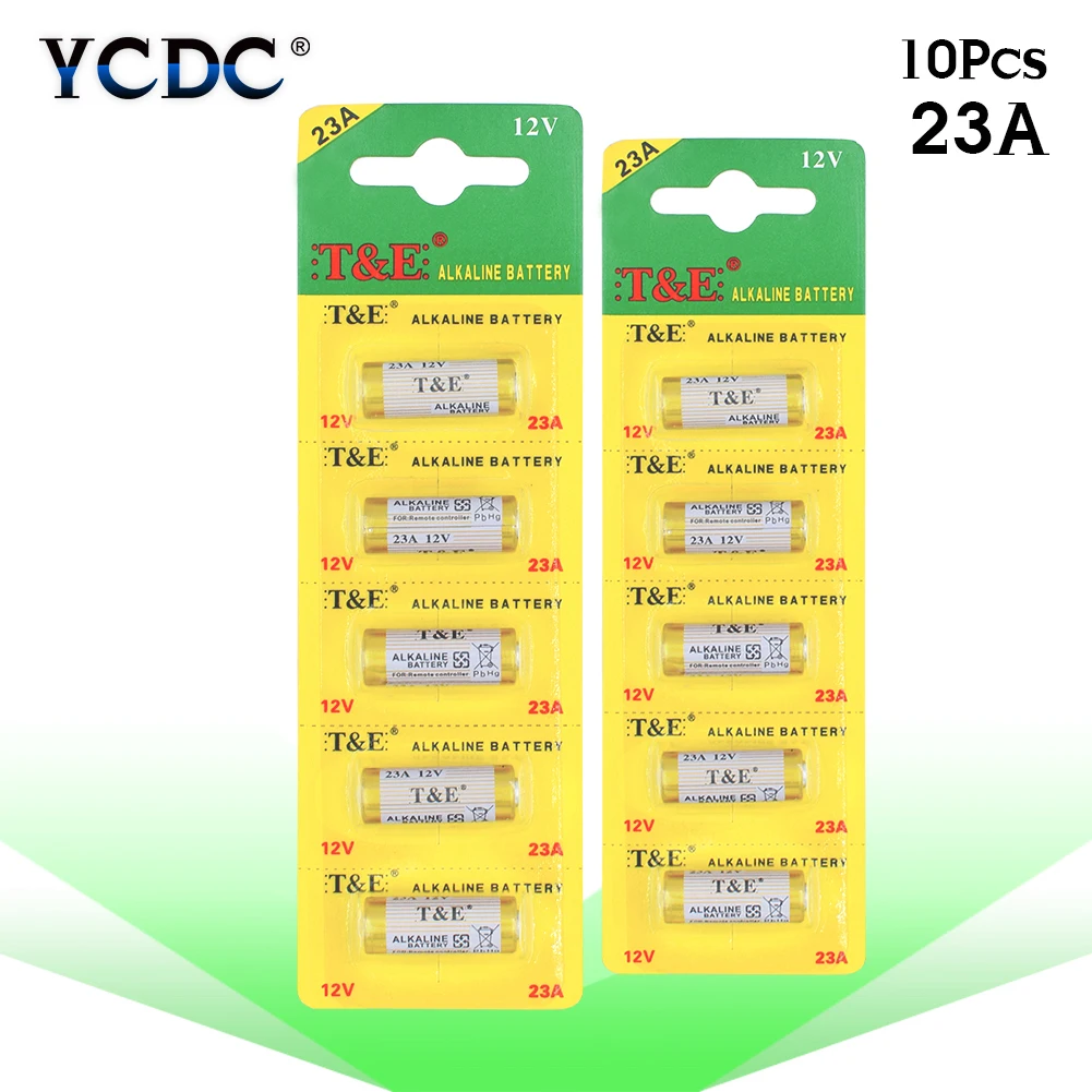 10 PCS Замена 5 x 23A 12V щелочные батареи 23AE MS21 A23 V23GA батарея для радиоуправления - Цвет: 10 PCS