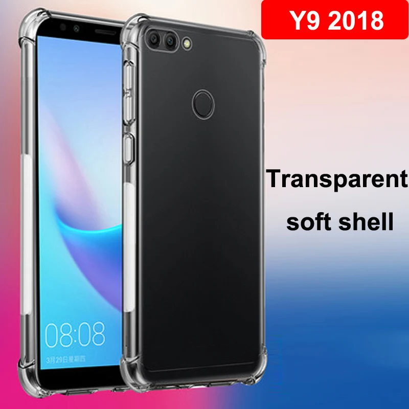 Фото Роскошный противоударный прозрачный мягкий чехол для Huawei Y9 2018, чехлы для телефонов, силиконовая задняя крышка для Huawei Y9 Y 9 HuaweiY9, чехол для телефона №1
