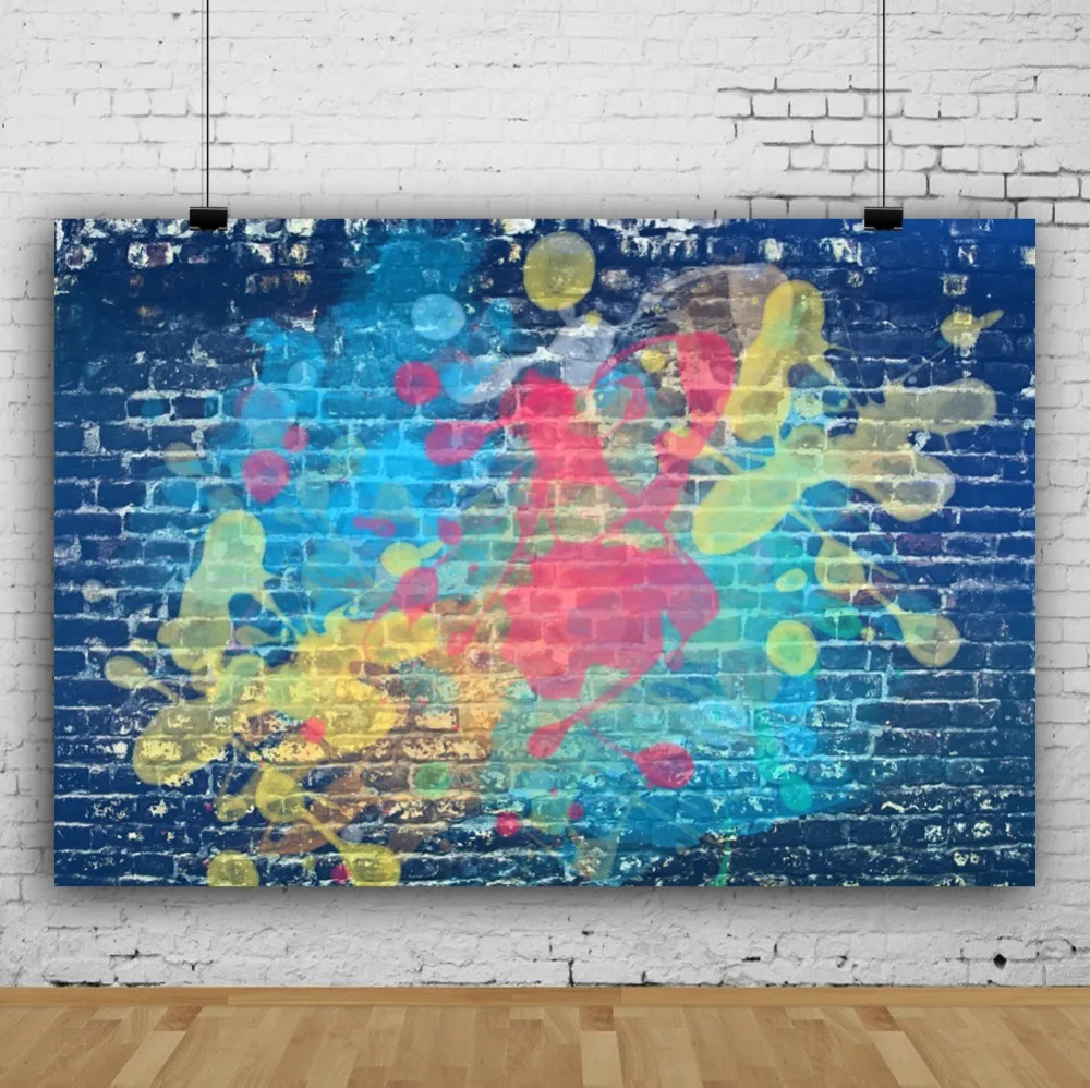 Laeacco Old Brick Graffiti Wall Baby Child Portrait Photography Background Customized Photographic Backdrop For Photo Studio | Электроника