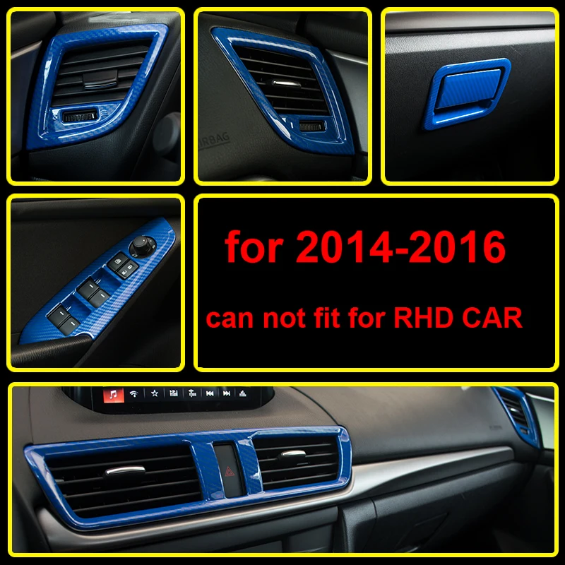 

13pcs for Mazda 3 Axela AT 2014-2016 blue carbon fiber pattern Interior decoration