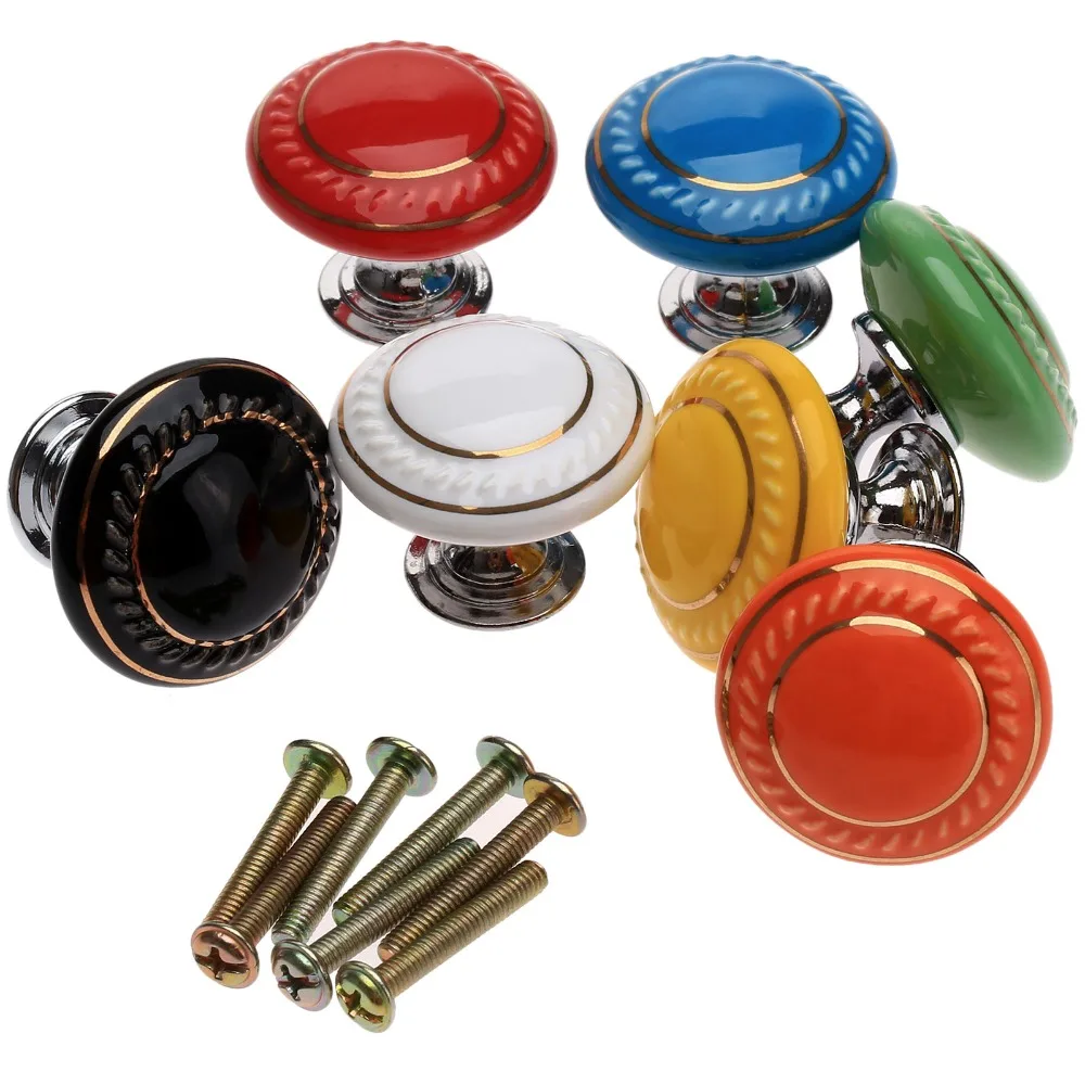 

DRELD 1PC Cabinet Knobs Ceramic Furniture Handles Door Drawer Cupboard Wardrobe Kitchen Knob Pull Handle Furniture Hardware