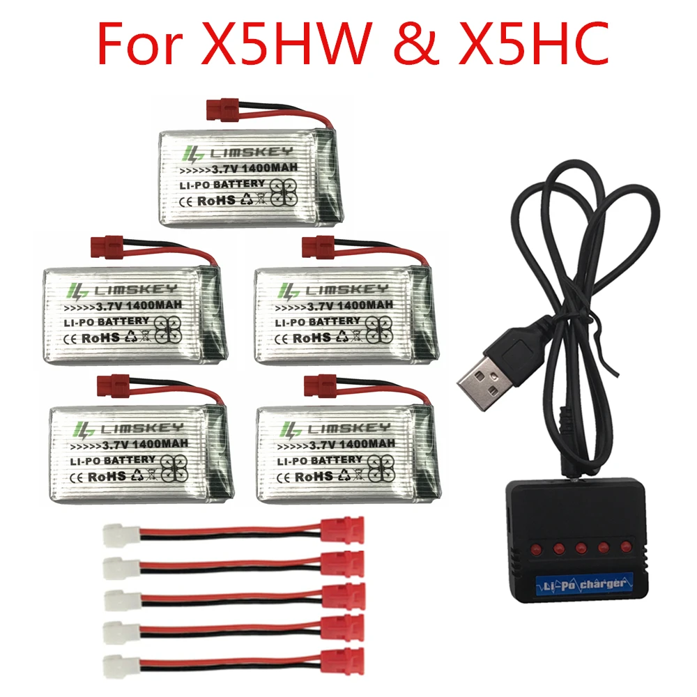 Литий полимерный аккумулятор Limskey 3 7 в 1400 мАч Syma X5 X5C X5uw x5uc x5hw x5hc для квадрокоптера