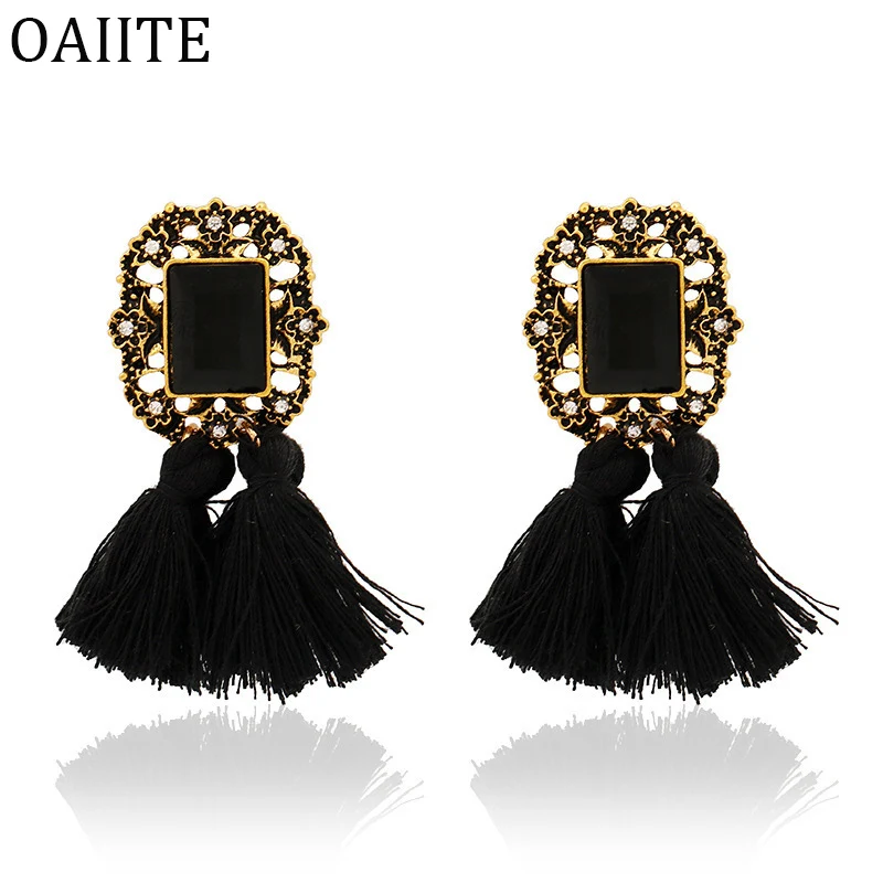 Oaiite 6 цветов Этническая себе Винтаж мотаться Fringe Серьги Свадебные украшения