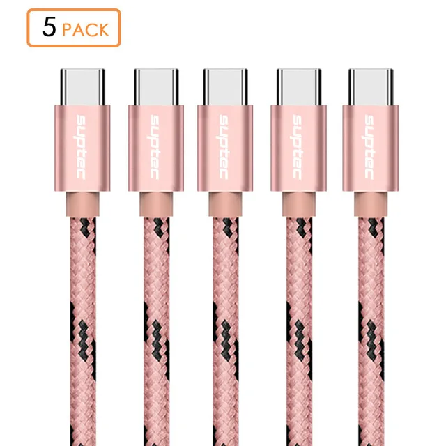 SUPTEC usb type-C кабель для samsung S10 S9 S8 A50 Xiaomi Redmi Note 7 Быстрая зарядка USB-C зарядное устройство для мобильного телефона USBC type-C кабель - Цвет: Rose Gold