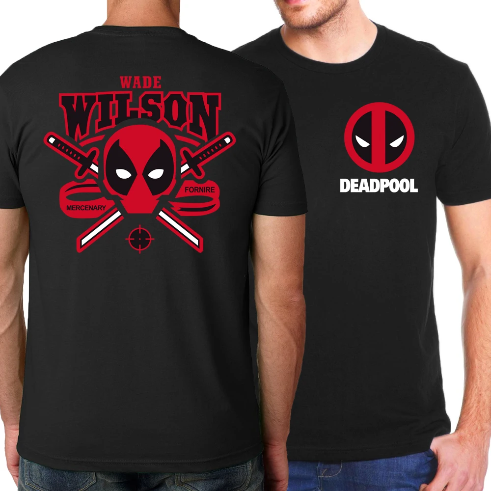 Популярные летние мужские футболки в стиле хип хоп серии The Flash/Deadpool