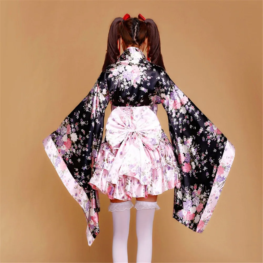 

Shanghai Story Cute Lolita Flower Kimono Uniform Meidofuku Maid Dress Outfit Cosplay Costumes Set for Women and girls