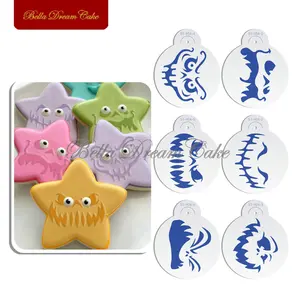 Трафареты на Хэллоуин с изображением призрака для печенья, трафарет для кофе, трафарет для помадки, шоколада, печенья, украшения тортов, инструменты для выпечки