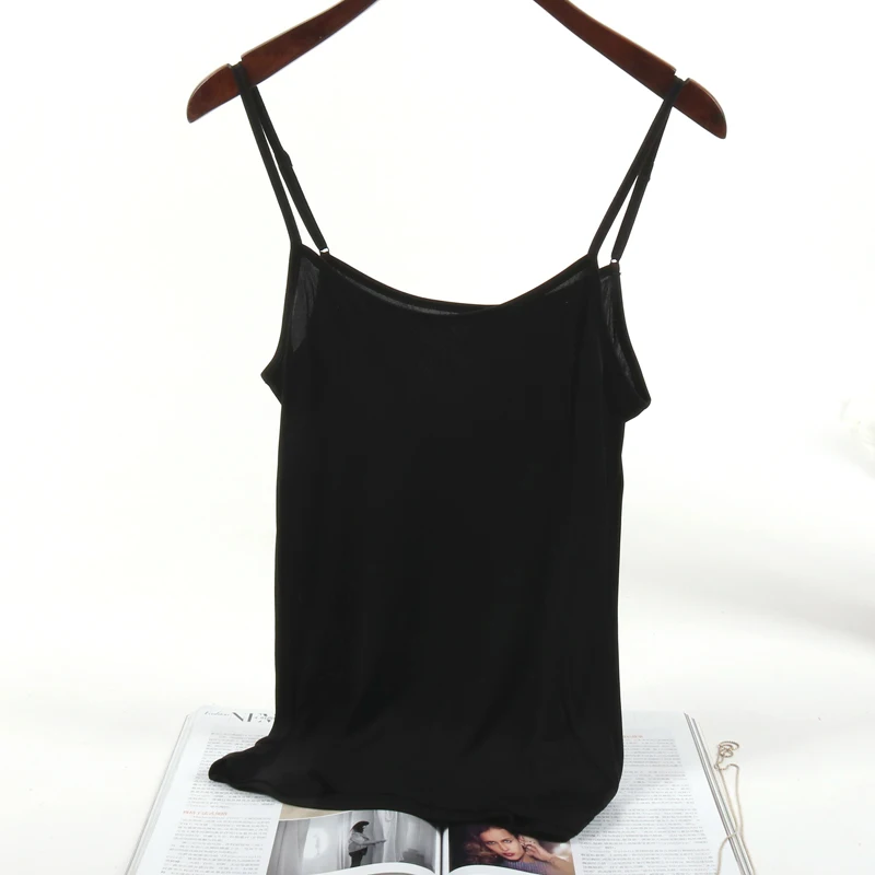 Модные новые летние мягкие женские 100% шелковые регулируемые майки YH54 | Женская
