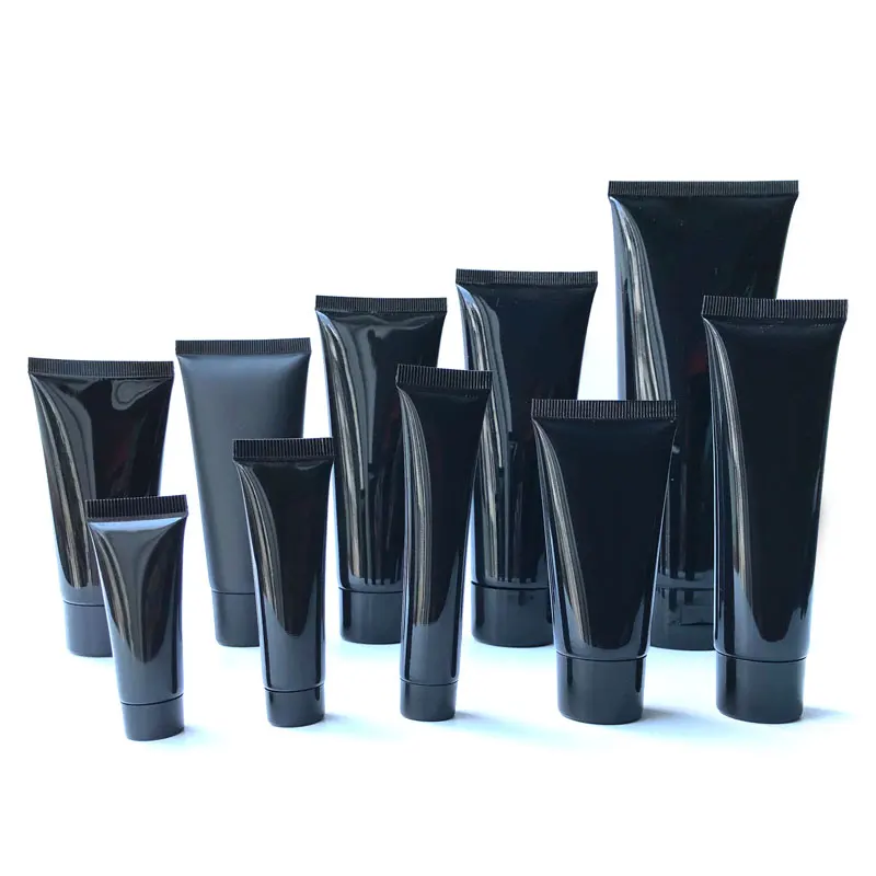 

Empty Black Soft Lotion Cream Tube Hose With Screw Cap Scrube Cream Tube Facial Cleaner Handcream Shampoo Bottles Container