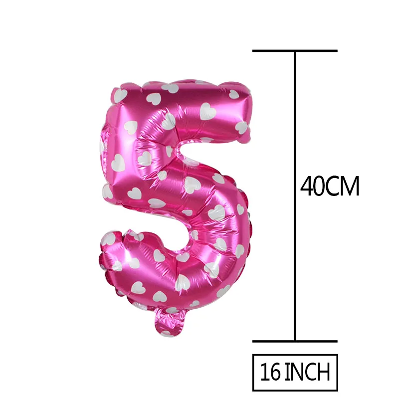 16 дюймов цифра фольга шары День рождения Свадебные украшения красный надувной