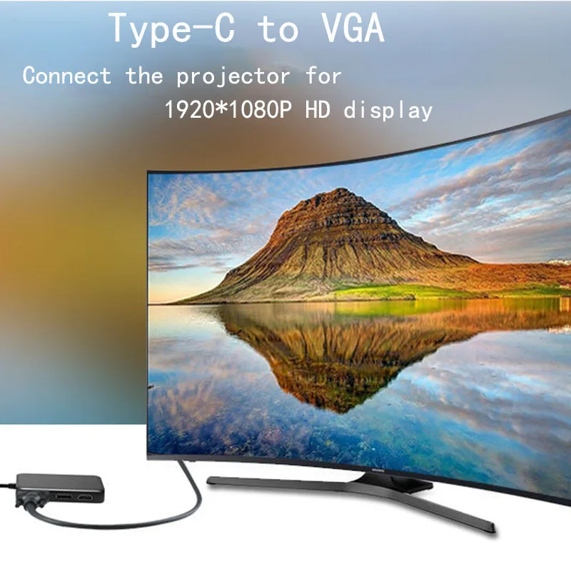 Док станция Fealushon с разъемом типа C HDMI DVI VGA DP хаб для ноутбука Macbook Pro HP DELL Surface Lenovo