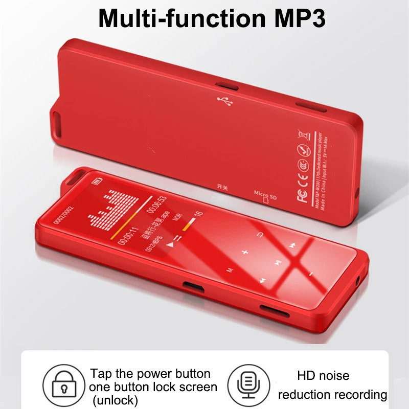 Mp3-плеер Bluetooth FM металлический MP3 USB с динамиком 8 Гб спортивный Hi-Fi музыкальный