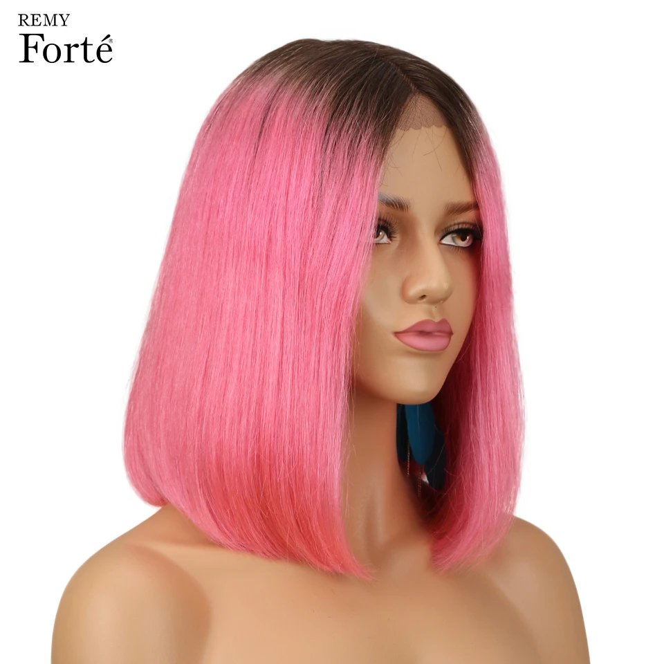 Парики из натуральных волос на кружеве Remy Forte (Реми Форте) цвет Омбре розовый