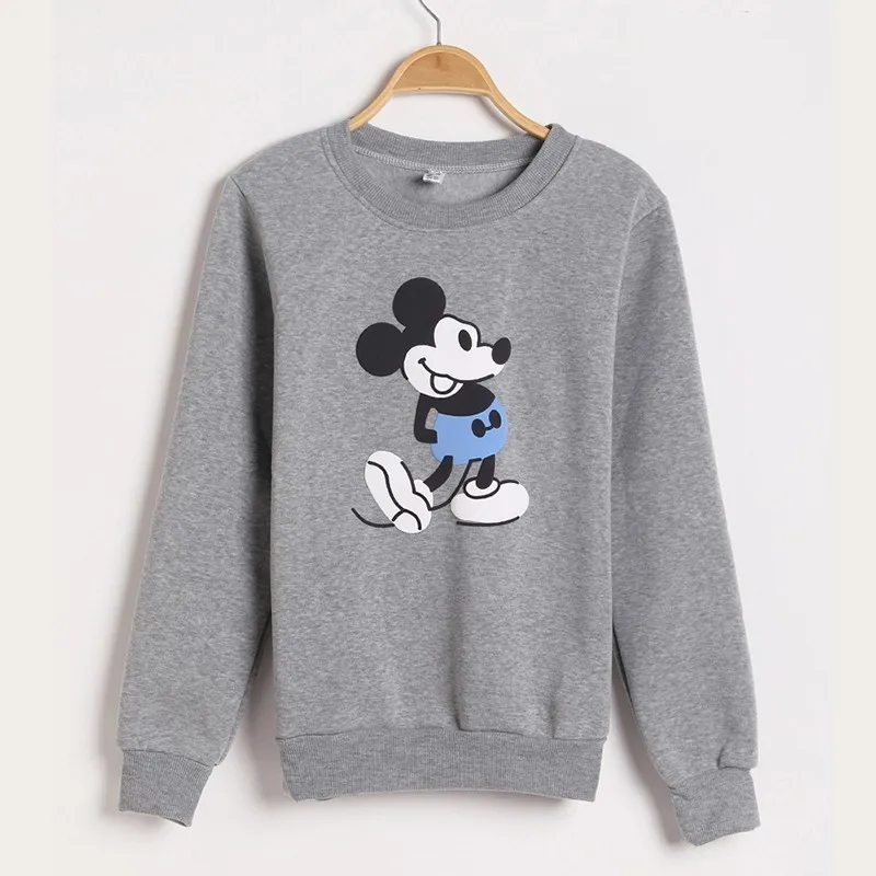 Микки кофты костюмы Для женщин мультфильм Мышь печати больших Размеры толстовки