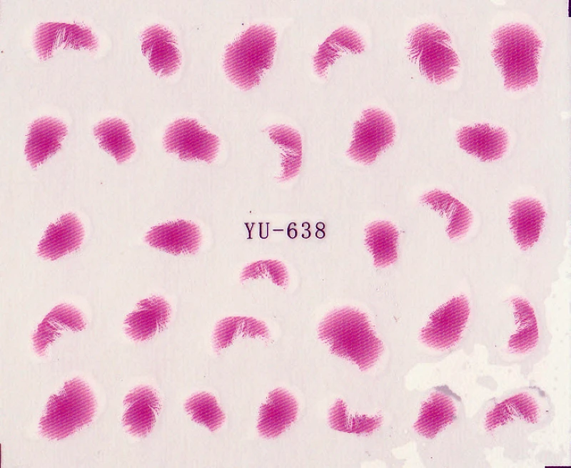 6 упак./лот переводная наклейка на ногти с изображением птиц павлина перьев YU634