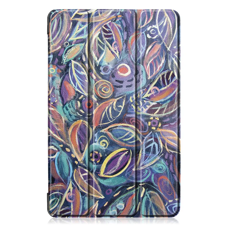 Colorful leaves Ультратонкий чехол для samsung Galaxy Tab A 10,1 SM-T510 SM-T515 T510 T515, умный чехол-книжка из искусственной кожи, чехол для планшета+ пленка+ ручка - Цвет: Colorful leaves