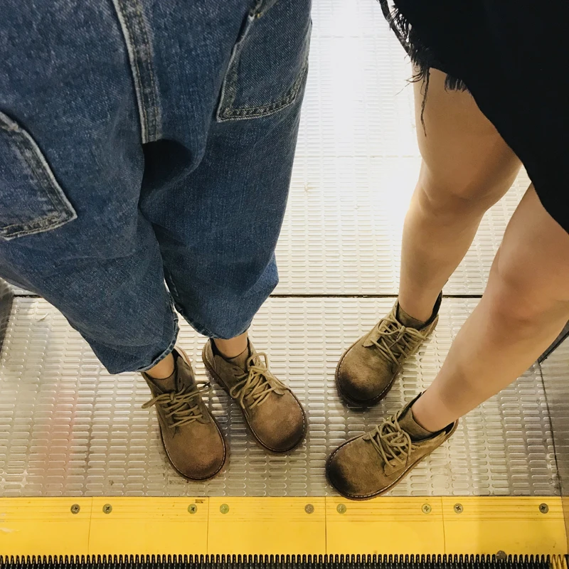 Женские ботинки Martin из натуральной кожи на низком каблуке обувь танкетке женские