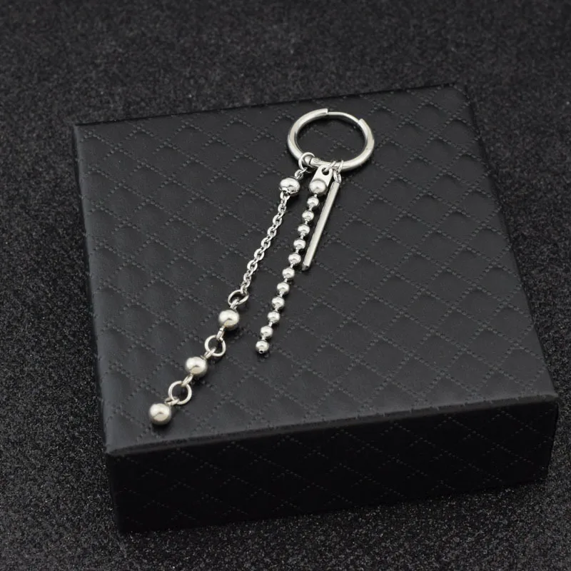 Простые мужские серьги KPOP DNA с V-образным вырезом из нержавеющей стали