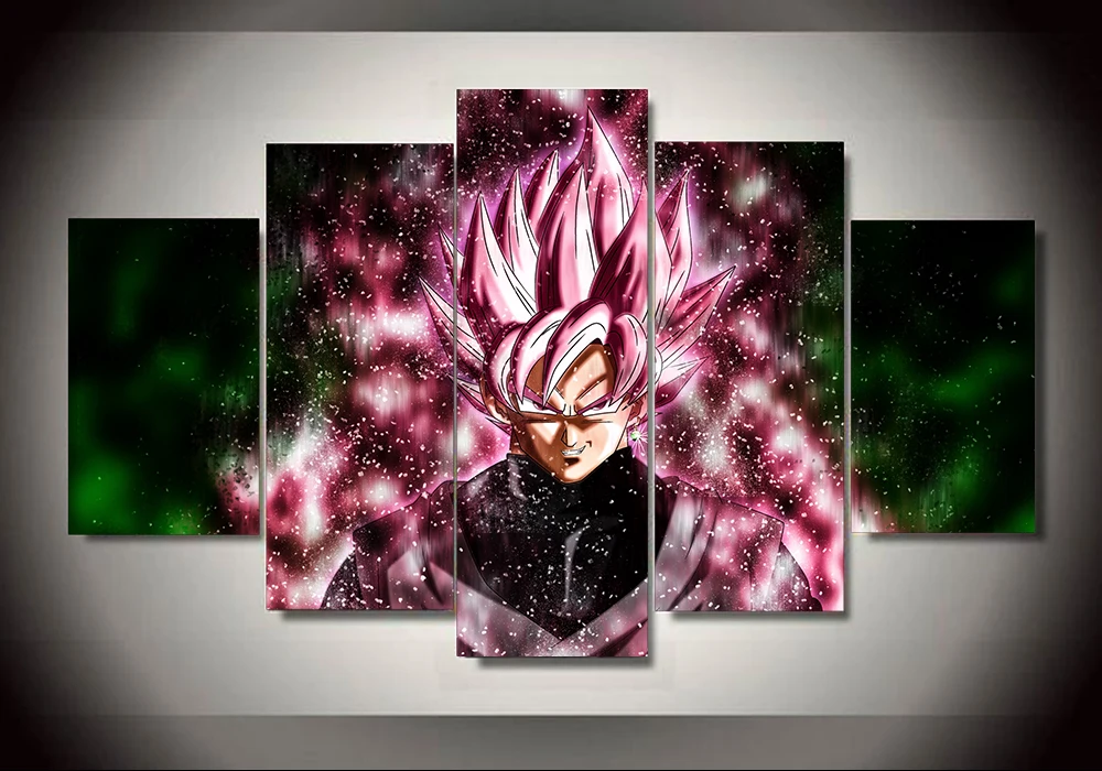 5 панелей стены искусства различные варианты Драконий жемчуг Z Goku Saiyan Картины