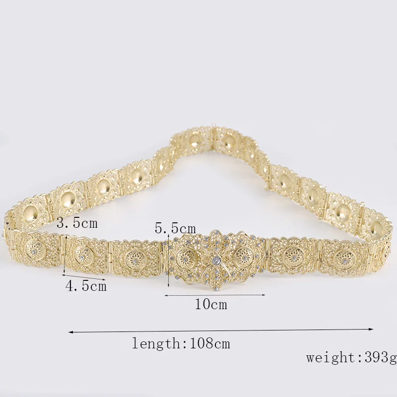 Fashion long sleeve lady adjustable length metal belt popular fashion belt girl hollow flower wedding belt