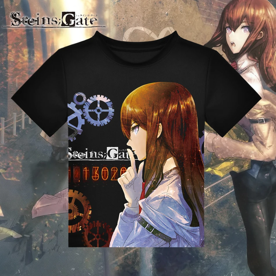 Аниме Steins Футболка Gate Makise Kurisu для костюмированной вечеринки Модные футболки|fashion