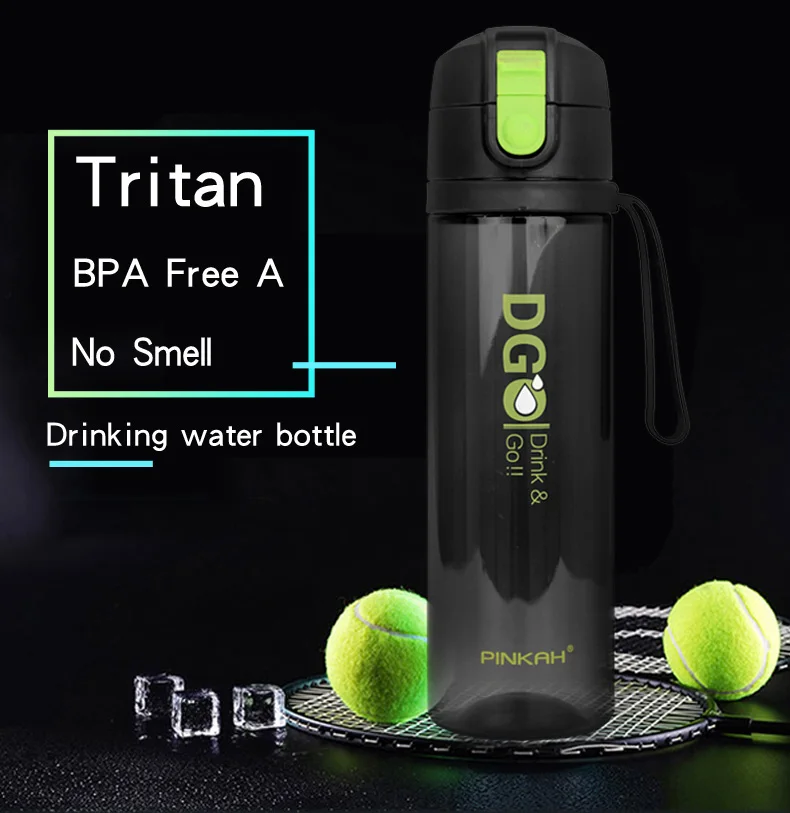 PINKAH 570 мл шейкер портативная тритановая бутылка для воды BPA бесплатно пластиковая Спортивная бутылка для спорта кемпинга пешего туризма