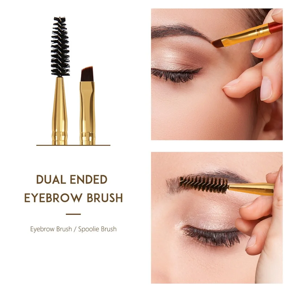 Мода красота макияж Двойная голова стерео кисть для бровей красная ресниц тени