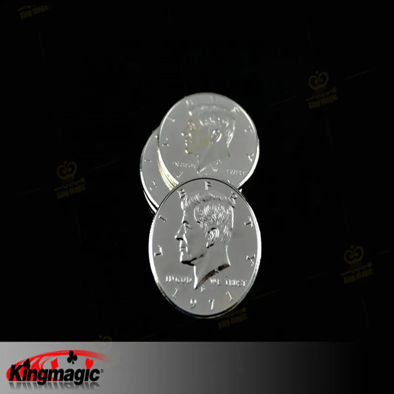 1 шт., двойное лицо, Волшебная монета, трюк, половина доллара, 2 стороны, голова волшебника, реквизит, монета, фокусы, забавные магические монетки, игрушки