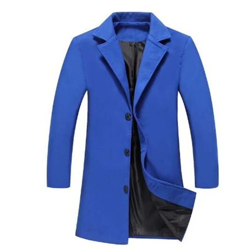 2018 New Winter Wool Coat Men Leisure Long Sections Woolen Coats Men's Pure Color Casual Fashion Jackets / Overcoat | Мужская одежда